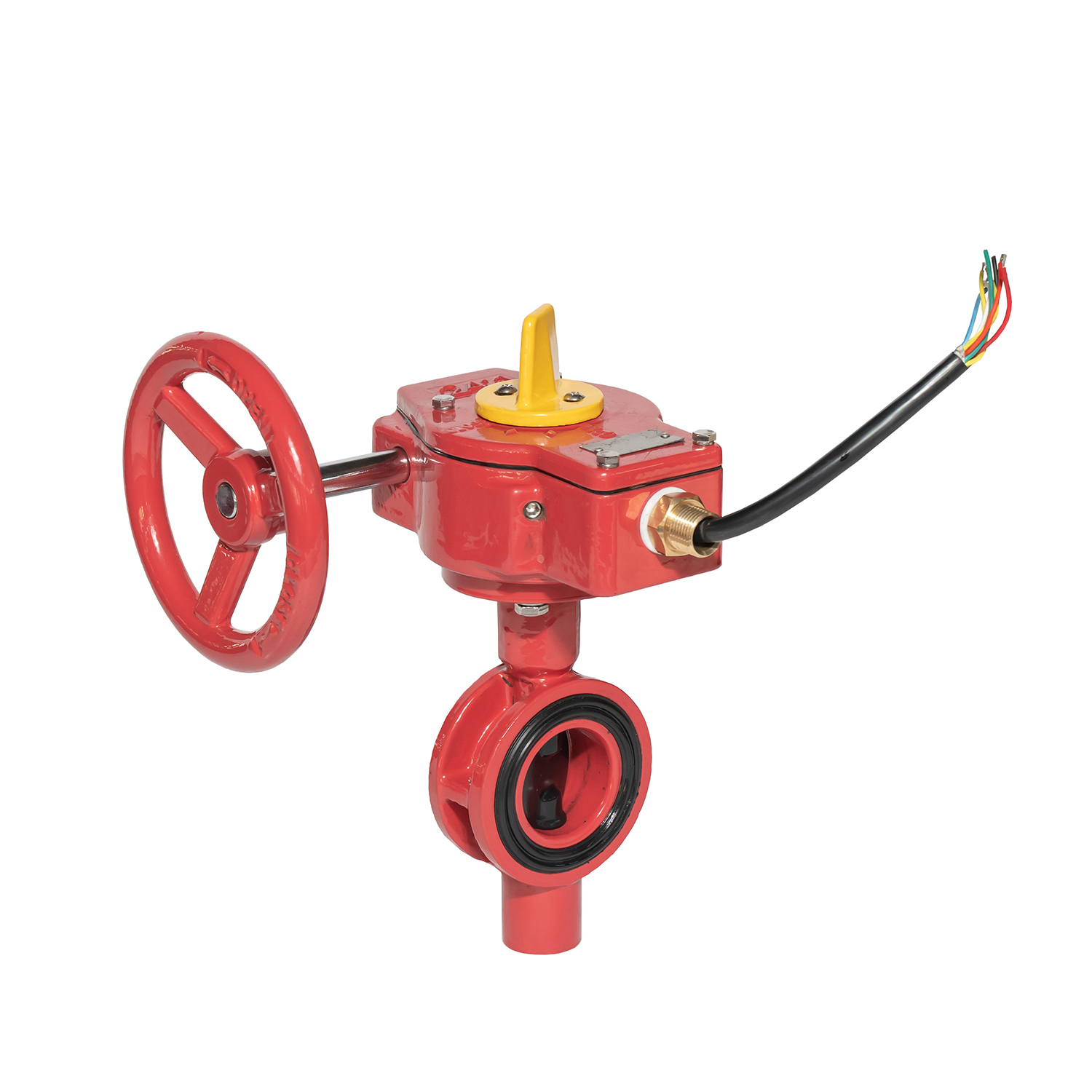 300PSI Butterfly Valve with Signal Gearbox-Wafer